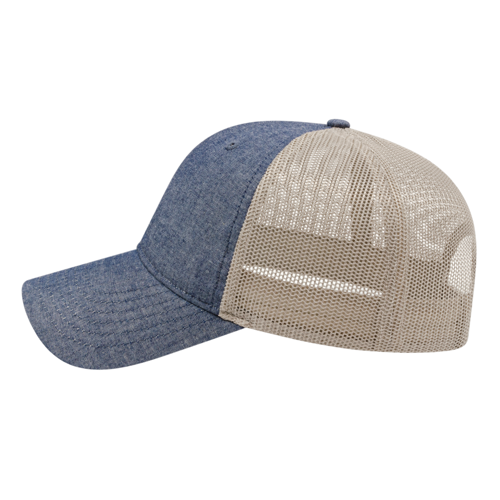 Chambray and Soft Mesh Trucker Hat
